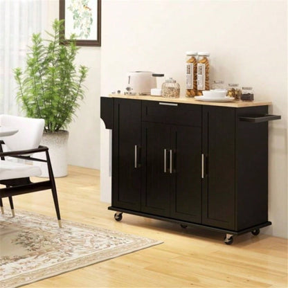 Kitchen Cart/Storage cabinet - Black Prohibited by