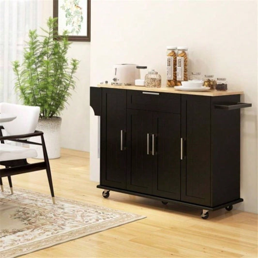 Kitchen Cart/Storage cabinet - Black Prohibited by