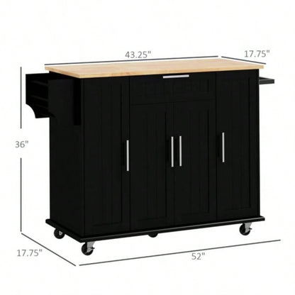 Kitchen Cart/Storage cabinet - Black Prohibited by