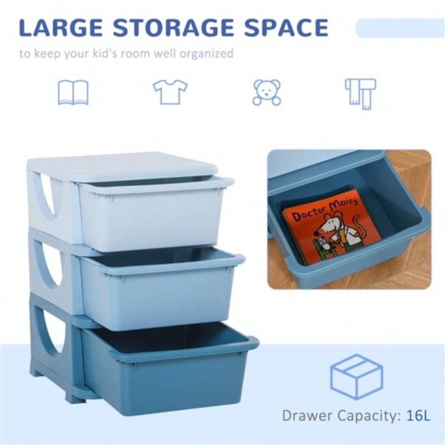 Kids Storage Unit Dresser - Blue Prohibited by