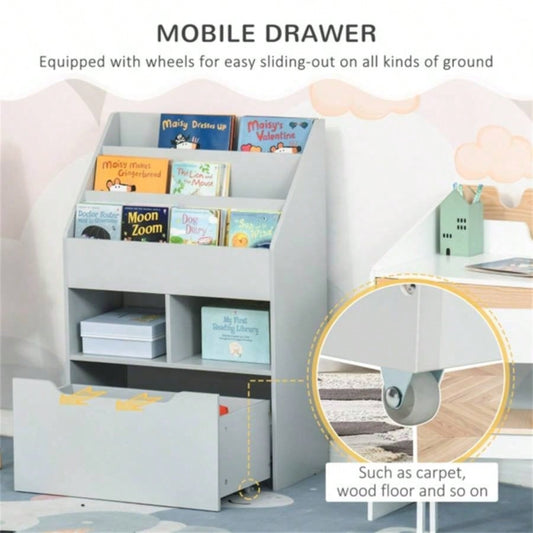 Kids Shelf Book/Storage Cabinet - Gray 1