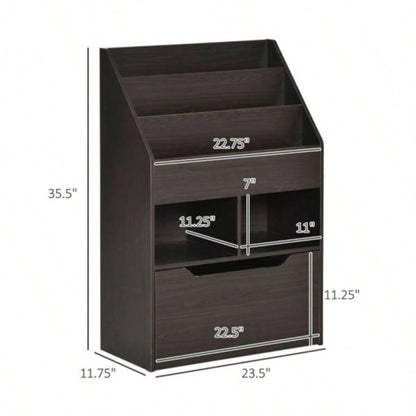 Kids Shelf Book/Storage Cabinet - Brown 1