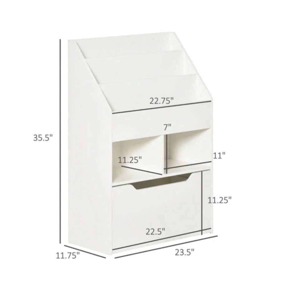 Kids Shelf Book/Storage Cabinet - White 1