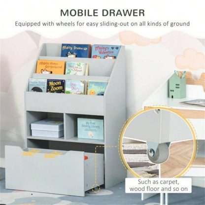 Kids Shelf Book/Storage Cabinet - Gray 1