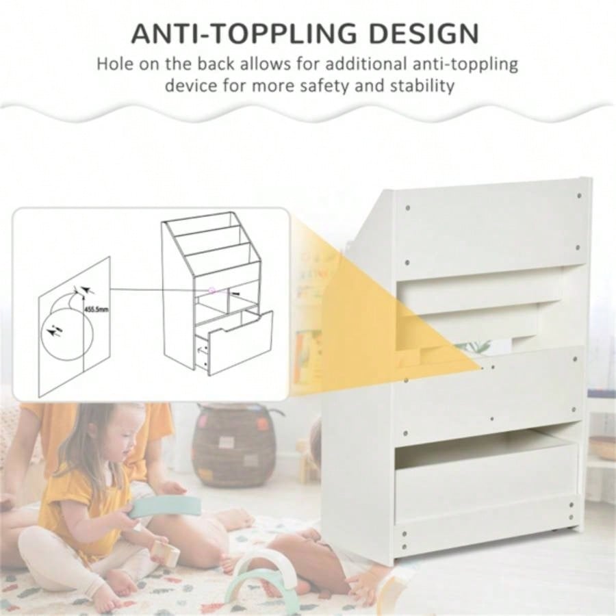 Kids Shelf Book/Storage Cabinet - White 1