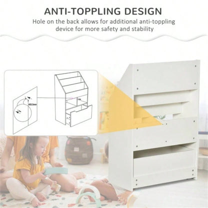 Kids Shelf Book/Storage Cabinet - White 1