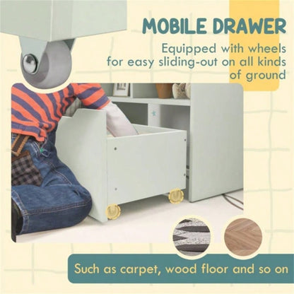 Kids Shelf Book/Storage Cabinet - Pale Green 1
