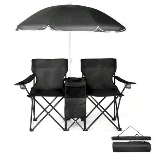 Portable Outdoor 2 - Folding Chair with Removable Black
