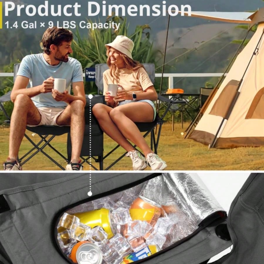 Portable Outdoor 2 - Folding Chair with Removable Black