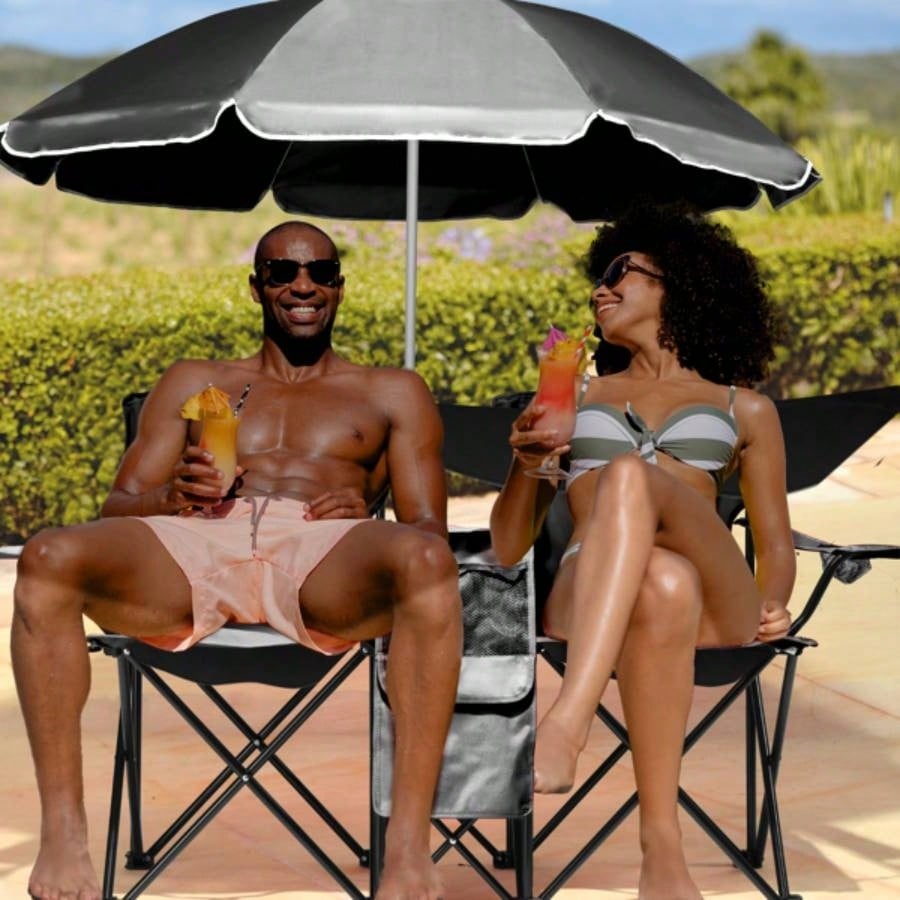 Portable Outdoor 2 - Folding Chair with Removable Black