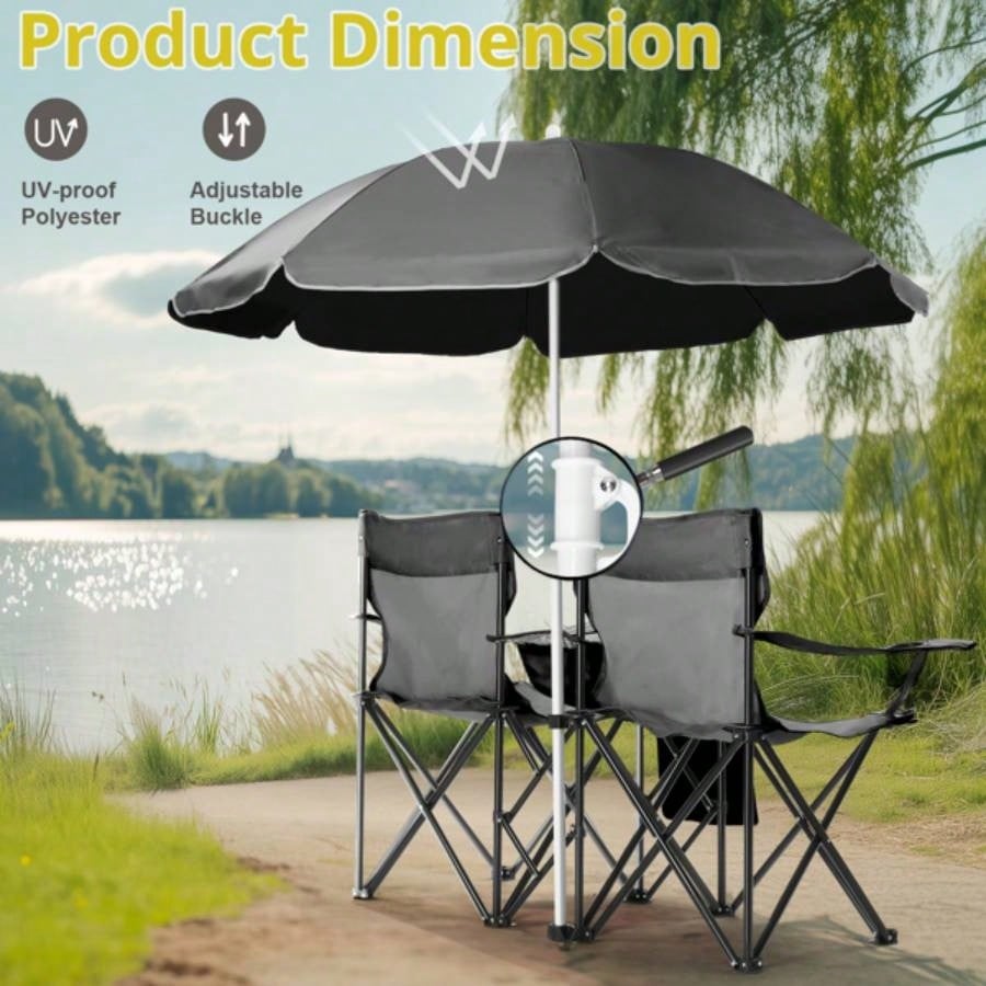 Portable Outdoor 2 - Folding Chair with Removable Black