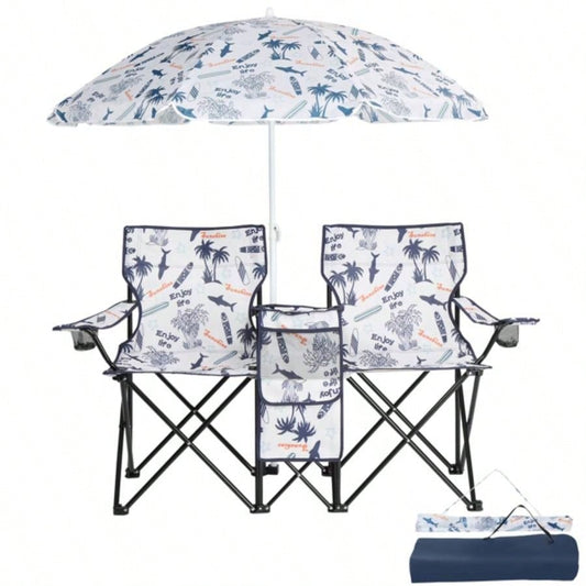 Portable Outdoor 2 - Folding Chair with Removable Coconut Tree
