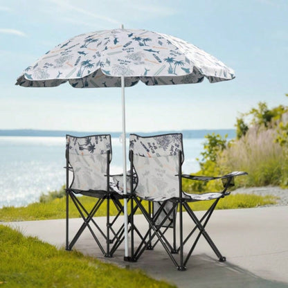 Portable Outdoor 2 - Folding Chair with Removable Coconut Tree