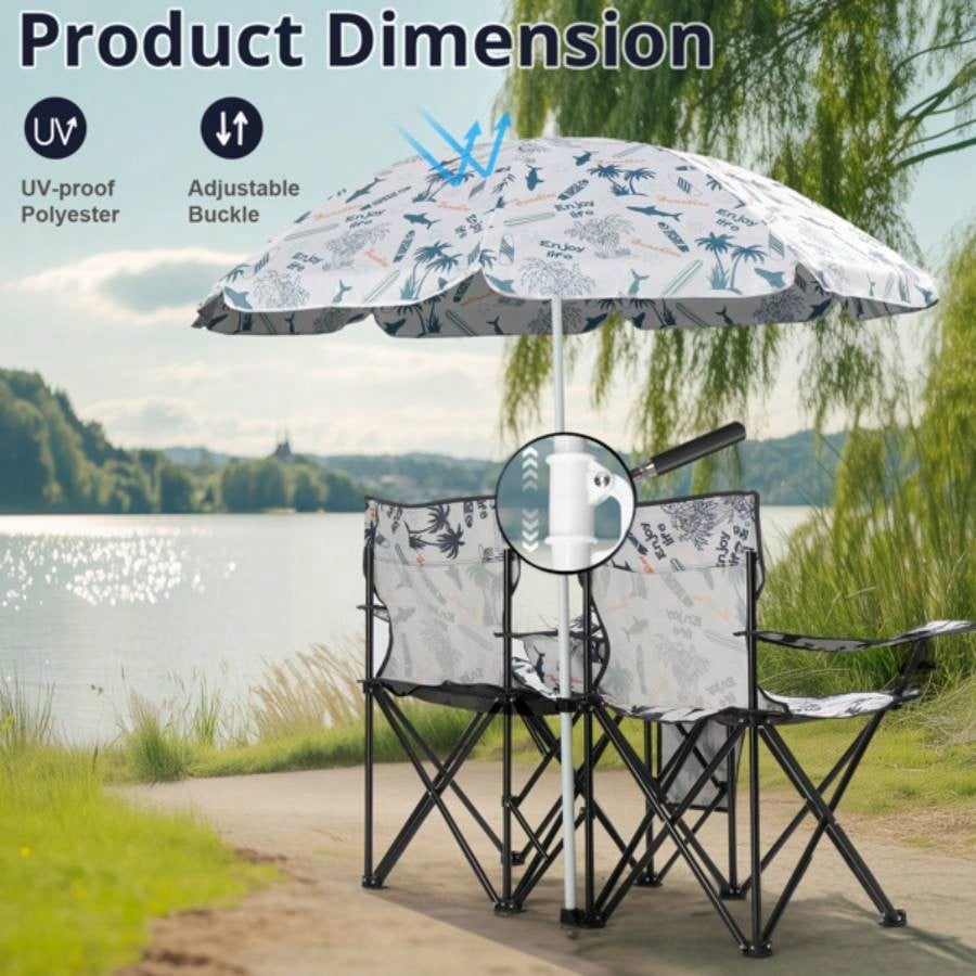Portable Outdoor 2 - Folding Chair with Removable Coconut Tree
