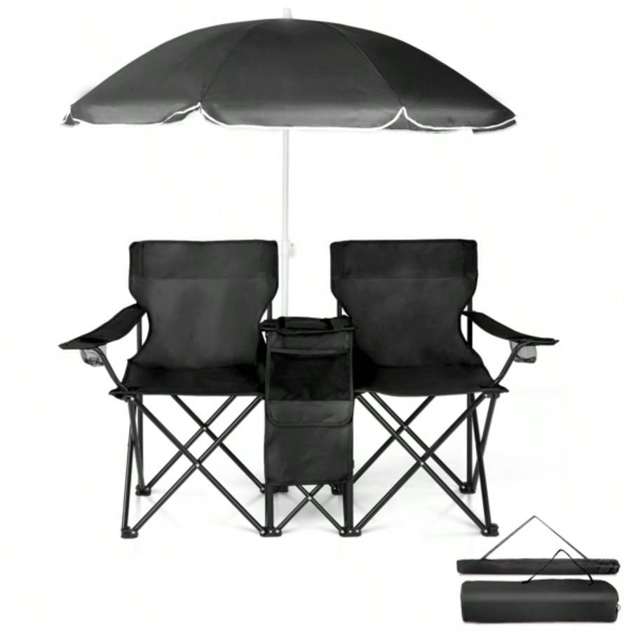 Portable Outdoor 2 - Folding Chair with Removable Black