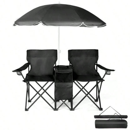 Portable Outdoor 2 - Folding Chair with Removable Black
