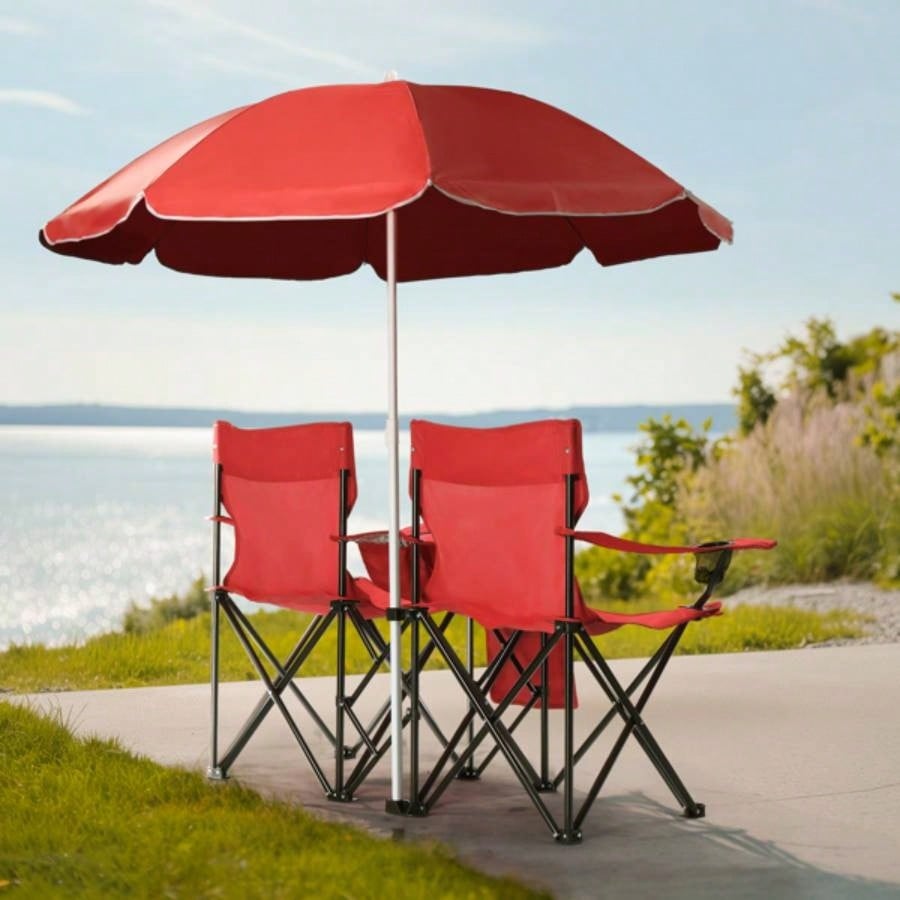 Portable Outdoor 2 - Folding Chair with Removable Red 1