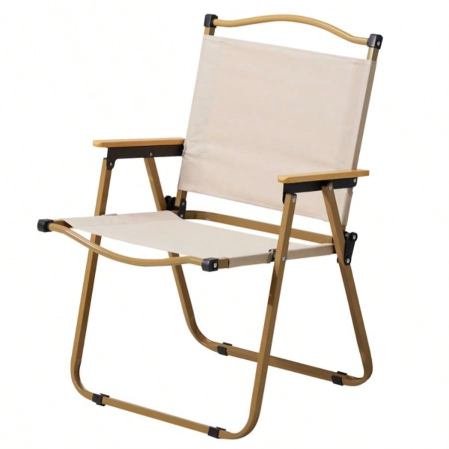 2 Pack Folding Camping Chair, Lightweight Portable Outdoor Beach Chairs Armchairs Backyard Festivals Fishing Picnic Hiking, Khaki
