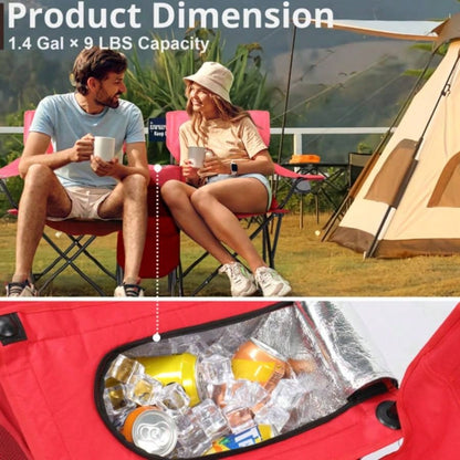 Portable Outdoor 2 - Folding Chair with Removable Red 1