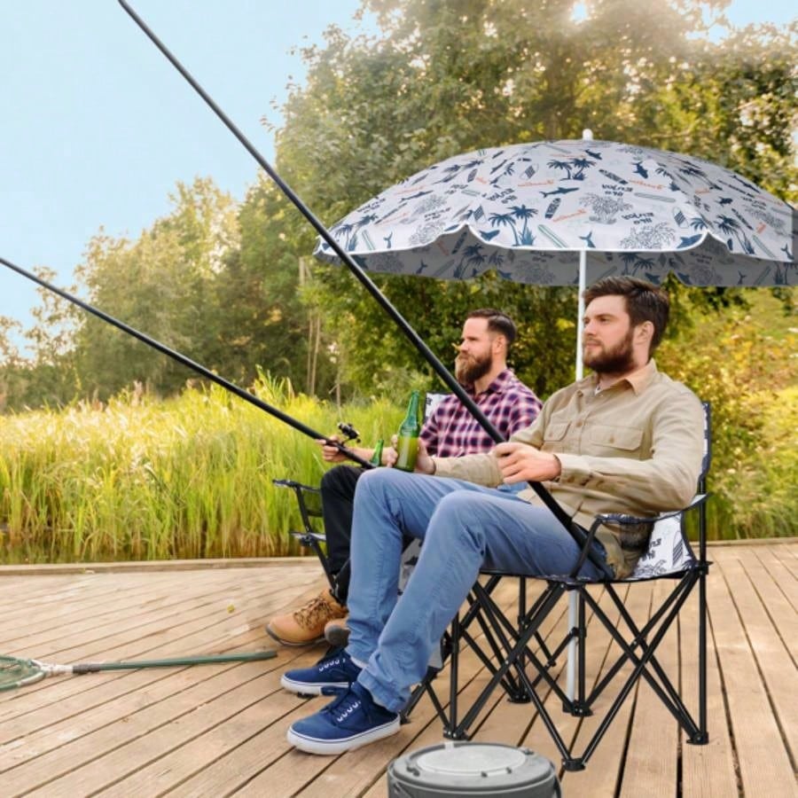 Portable Outdoor 2 - Folding Chair with Removable Coconut Tree