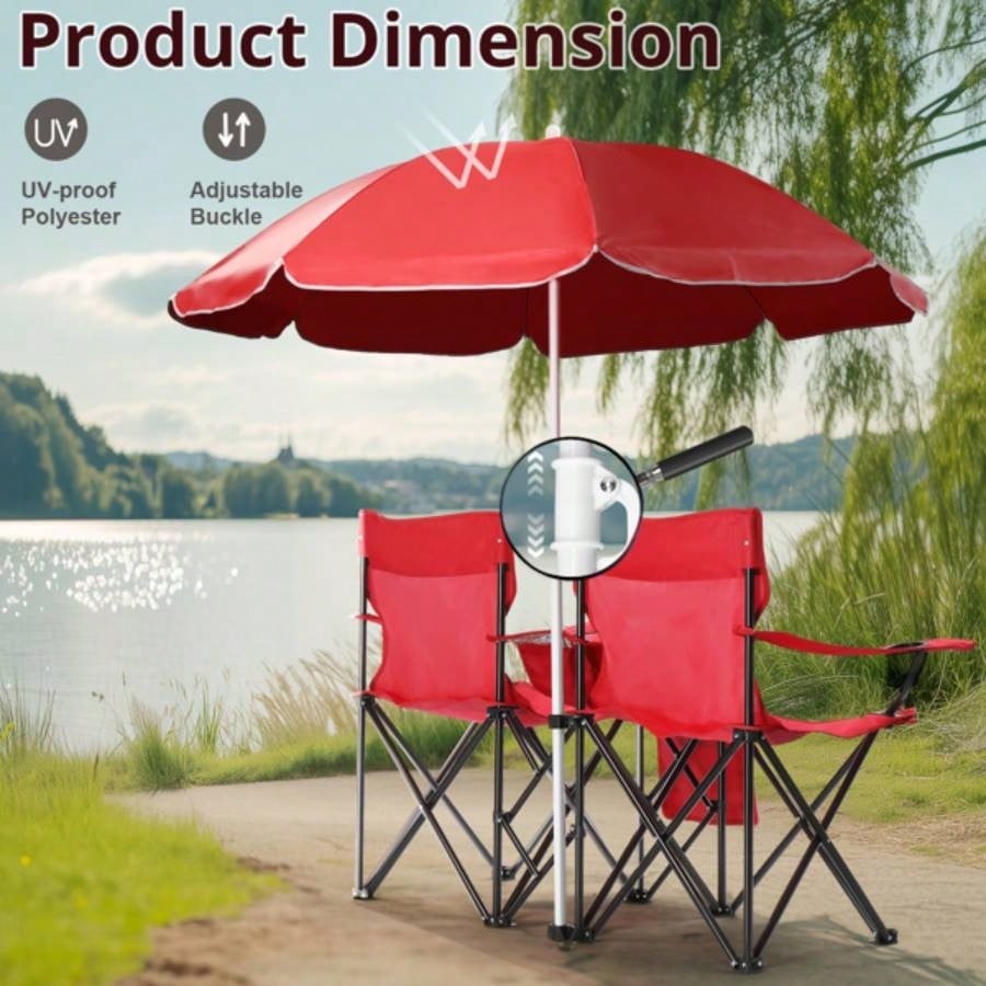 Portable Outdoor 2 - Folding Chair with Removable Red 1
