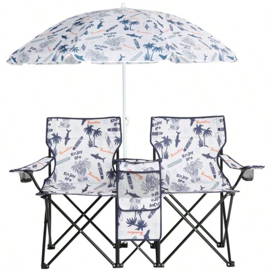 Portable Outdoor 2 - Folding Chair with Removable Coconut Tree
