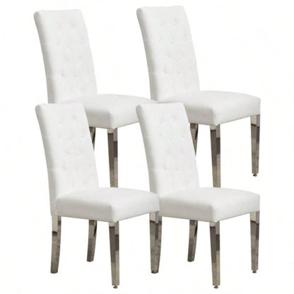 Set of 2 Modern Dining Chairs with Plush Velvet Upholstery, Sturdy Stainless Steel S - Shaped Springs - Ergonomic Support Dining Room, Kitchen, Office Beige