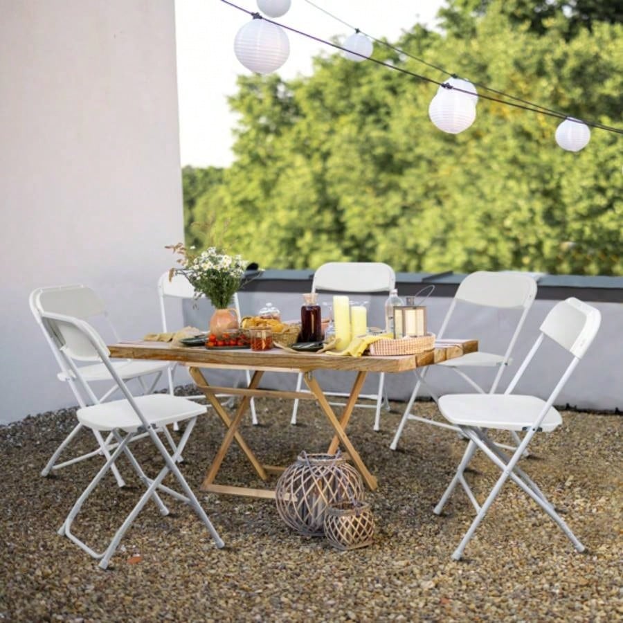 Replace 1099598610pcs Injection Molding Classic Garden Plastic Folding Chair White 1