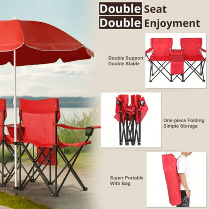 Portable Outdoor 2 - Folding Chair with Removable Red 1