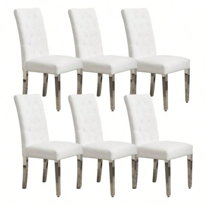 Set of 2 Modern Dining Chairs with Plush Velvet Upholstery, Sturdy Stainless Steel S - Shaped Springs - Ergonomic Support Dining Room, Kitchen, Office Beige
