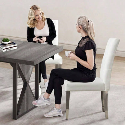 Set of 2 Modern Dining Chairs with Plush Velvet Upholstery, Sturdy Stainless Steel S - Shaped Springs - Ergonomic Support Dining Room, Kitchen, Office Beige