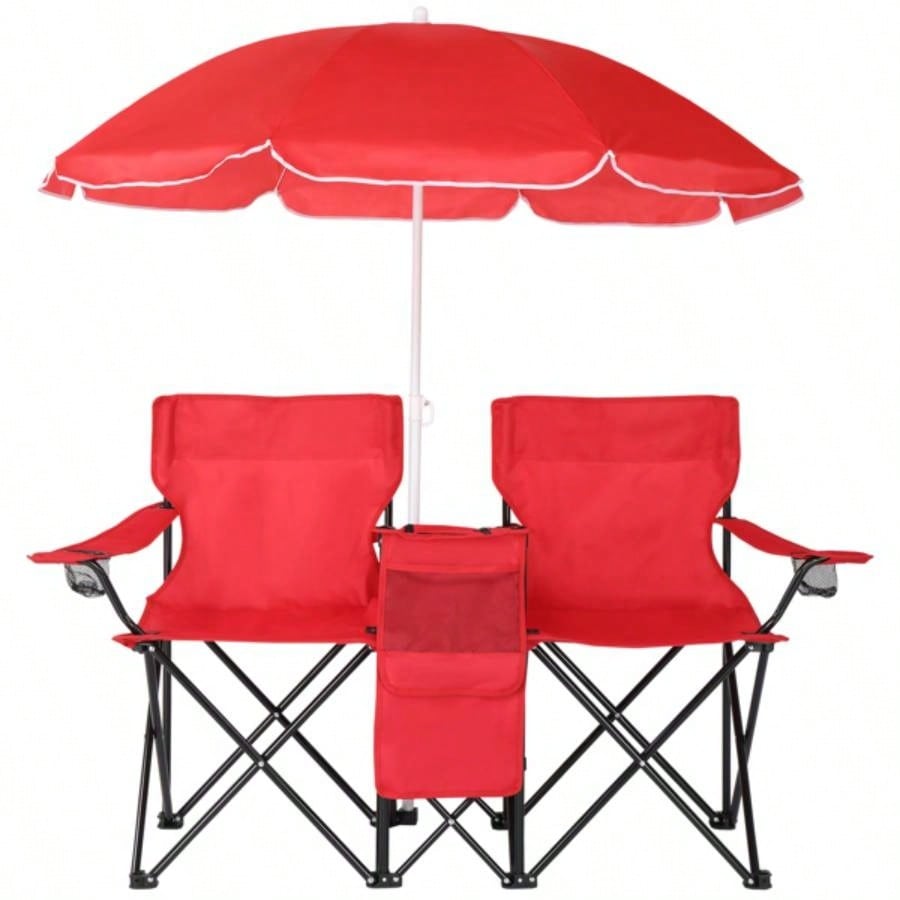 Portable Outdoor 2 - Folding Chair with Removable Red 1