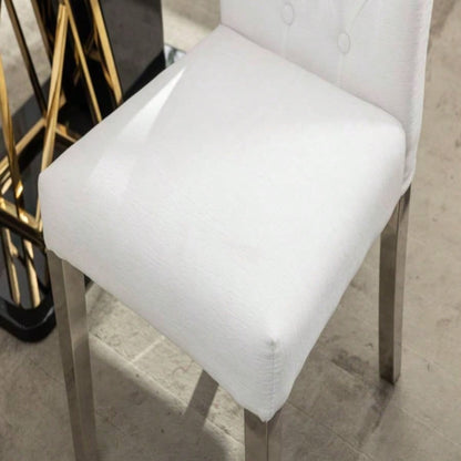 Set of 2 Modern Dining Chairs with Plush Velvet Upholstery, Sturdy Stainless Steel S - Shaped Springs - Ergonomic Support Dining Room, Kitchen, Office Beige
