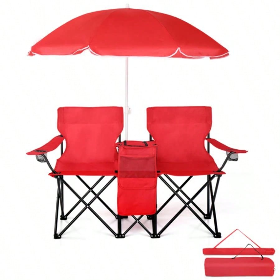 Portable Outdoor 2 - Folding Chair with Removable Red 1