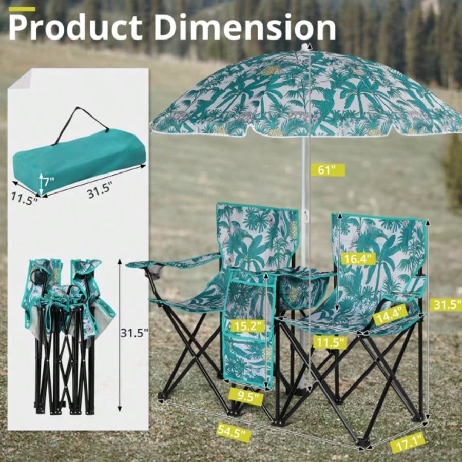 Portable Outdoor 2 - Folding Chair with Removable Pineapple 2