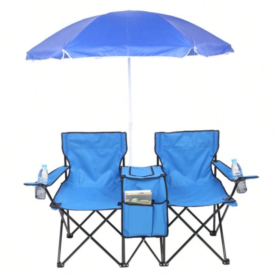 Portable Outdoor 2 - Folding Chair with Removable Blue 2
