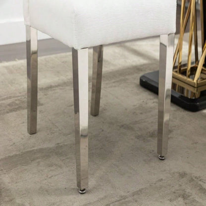 Set of 2 Modern Dining Chairs with Plush Velvet Upholstery, Sturdy Stainless Steel S - Shaped Springs - Ergonomic Support Dining Room, Kitchen, Office Beige
