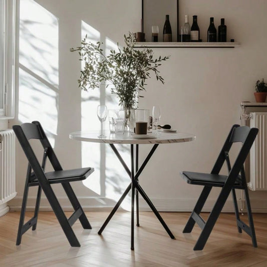 4 Pack Folding Chairs, Resin Chairs with Padded, Comfortable Event Chairs Indoor Outdoor Home Event Party Picnic School Wedding, Black