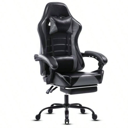Gaming Chair, Computer Chair with Wheels, Adjustable Height Pu Leather Gamer Chair Office Desk Chair, Ergonomic Video Game Chair Adults
