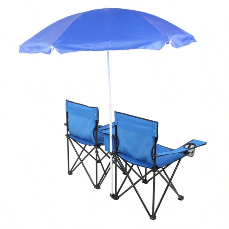 Portable Outdoor 2 - Folding Chair with Removable Blue 2
