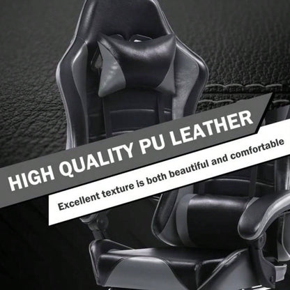 Gaming Chair, Computer Chair with Wheels, Adjustable Height Pu Leather Gamer Chair Office Desk Chair, Ergonomic Video Game Chair Adults