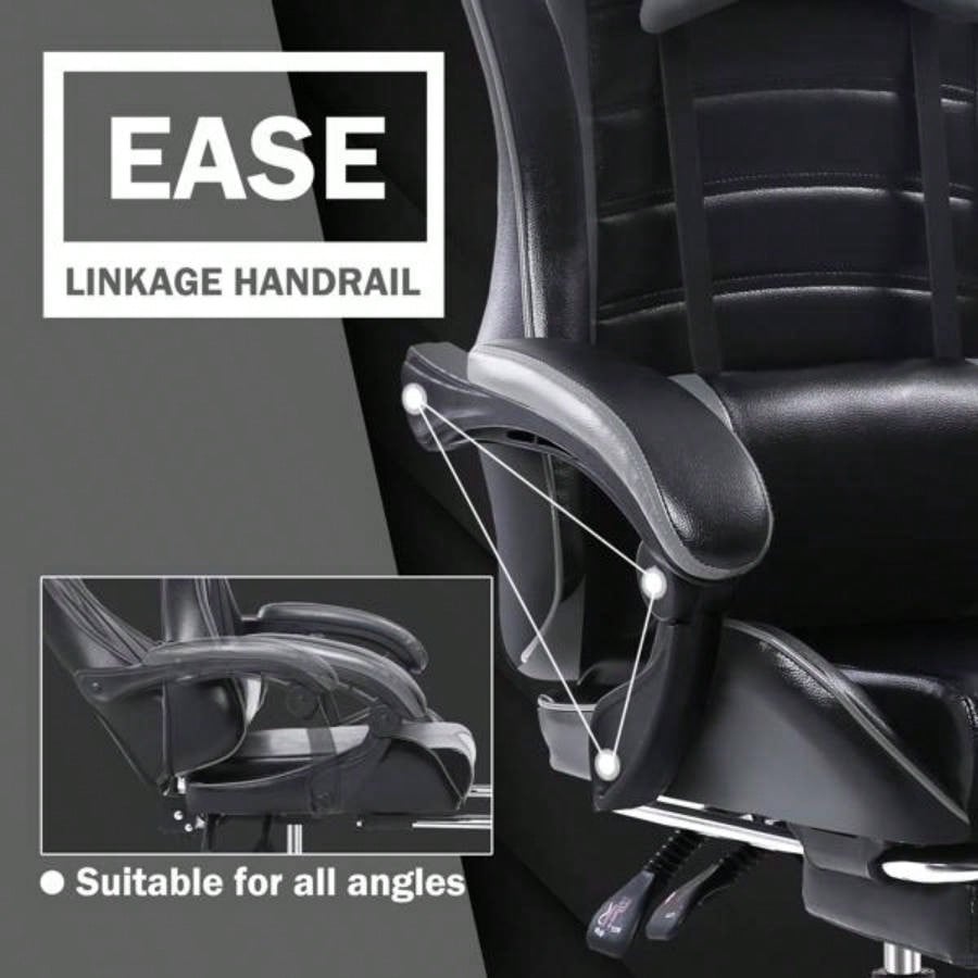 Gaming Chair, Computer Chair with Wheels, Adjustable Height Pu Leather Gamer Chair Office Desk Chair, Ergonomic Video Game Chair Adults