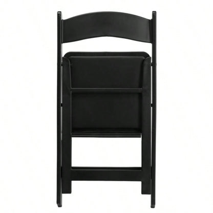 4 Pack Folding Chairs, Resin Chairs with Padded, Comfortable Event Chairs Indoor Outdoor Home Event Party Picnic School Wedding, Black