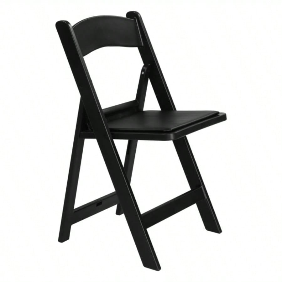 4 Pack Folding Chairs, Resin Chairs with Padded, Comfortable Event Chairs Indoor Outdoor Home Event Party Picnic School Wedding, Black