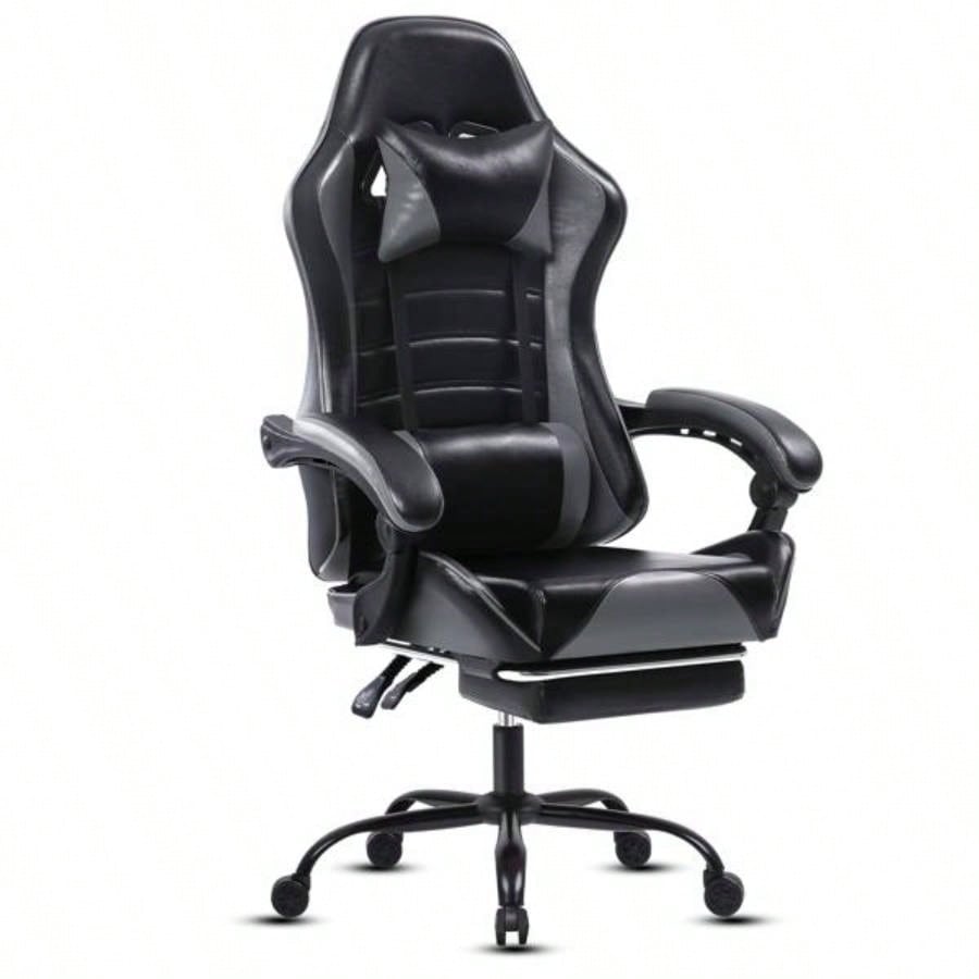 Gaming Chair, Computer Chair with Wheels, Adjustable Height Pu Leather Gamer Chair Office Desk Chair, Ergonomic Video Game Chair Adults