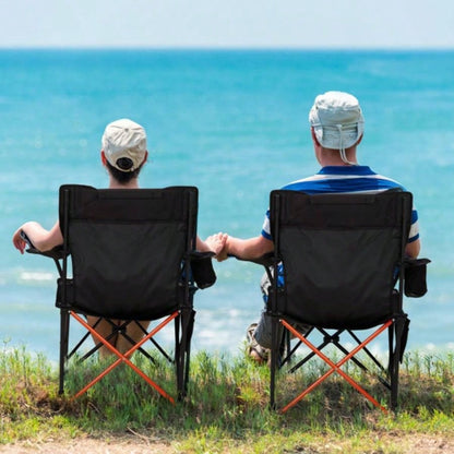 2 Pack 2 - in - 1 Camping Chair Reclining, Lightweight Folding Camping Chair with Adjustable Backrest Removable Footrest, Camping Lounge Chair with Headrest, Cup Holder, Storage Bag, Beach Lawn Conc
