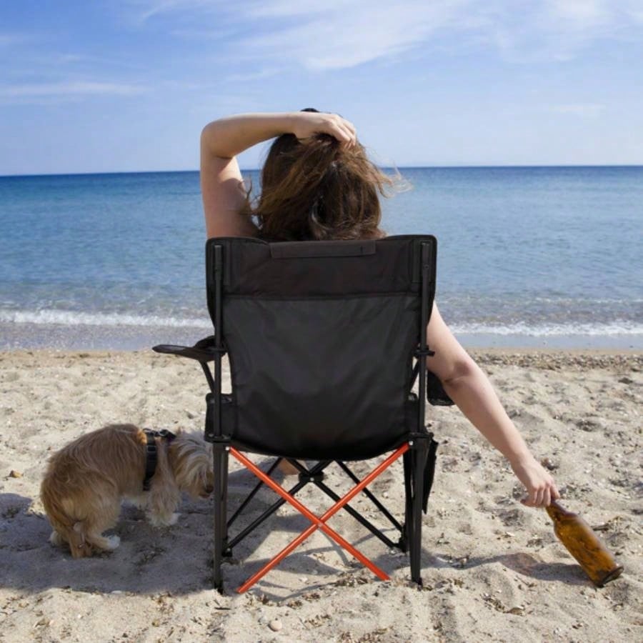 2 Pack 2 - in - 1 Camping Chair Reclining, Lightweight Folding Camping Chair with Adjustable Backrest Removable Footrest, Camping Lounge Chair with Headrest, Cup Holder, Storage Bag, Beach Lawn Conc
