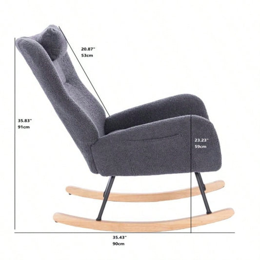 Teddy Upholstered Nursery Rocking Chair Living Room BedroomDARK Teddy