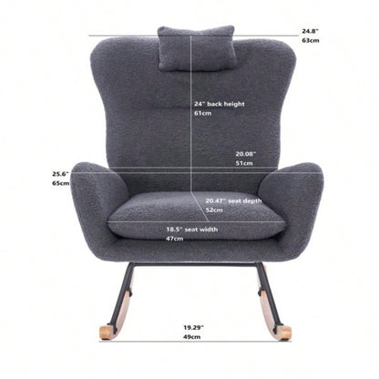 Teddy Upholstered Nursery Rocking Chair Living Room BedroomDARK Teddy