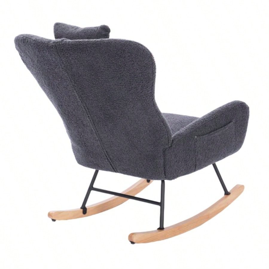 Teddy Upholstered Nursery Rocking Chair Living Room BedroomDARK Teddy
